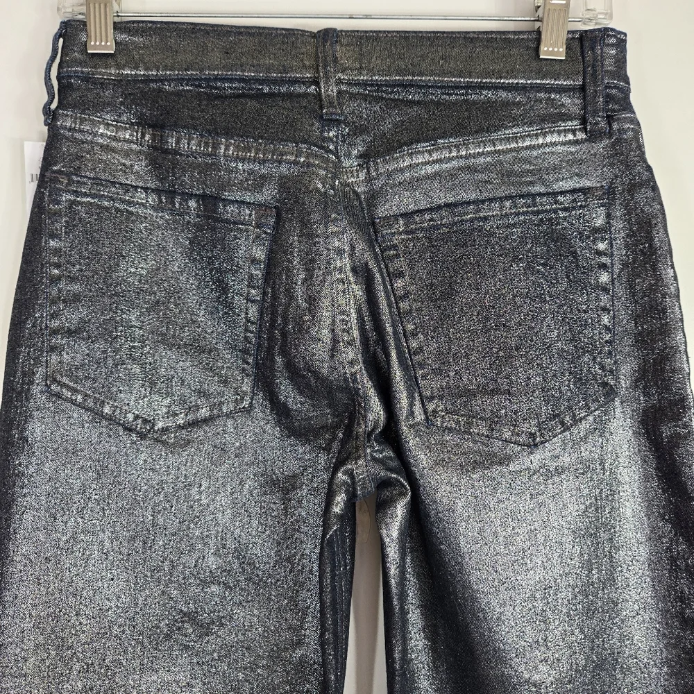 Gap Kids Low Stride Metallic Wide Leg Girls Size 16 Denim Jeans Adjustable Waist